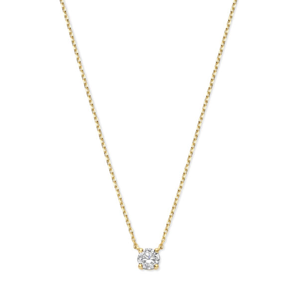 9k collier zirkonia 40 - 42 - 44 cm 9K geel kleurig