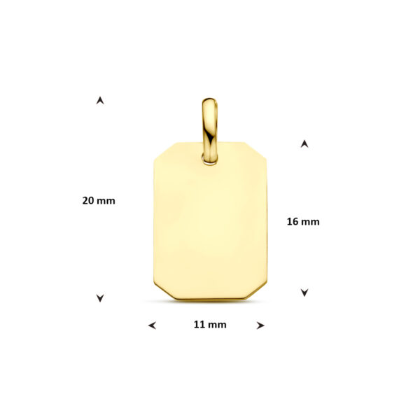9k graveerhanger 20 mm 9K geel kleurig - Afbeelding 4