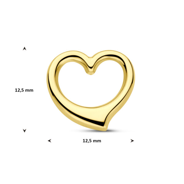 9k hanger hart 12,5 mm 9K geel kleurig - Afbeelding 4