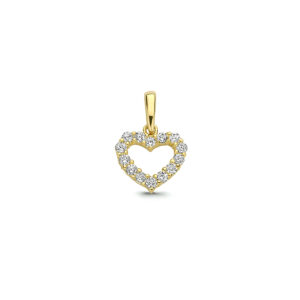 9k hanger hart zirkonia 8 mm 9K geel kleurig