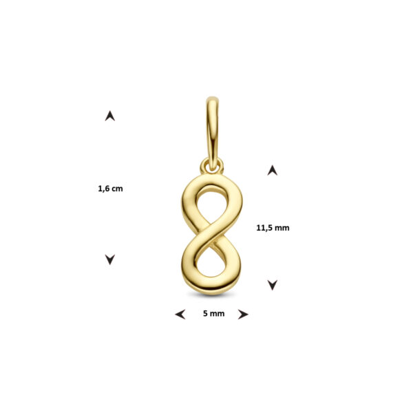 9k hanger infinity 16 mm 9K geel kleurig - Afbeelding 4