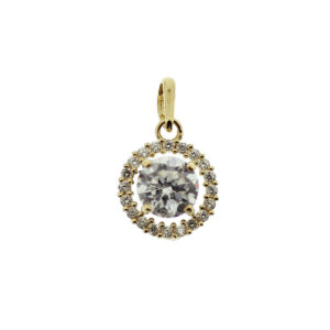 9k hanger zirkonia 8 mm 9K geel kleurig