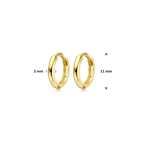9k klapoorringen 11 mm 9K geel kleurig - Afbeelding 4