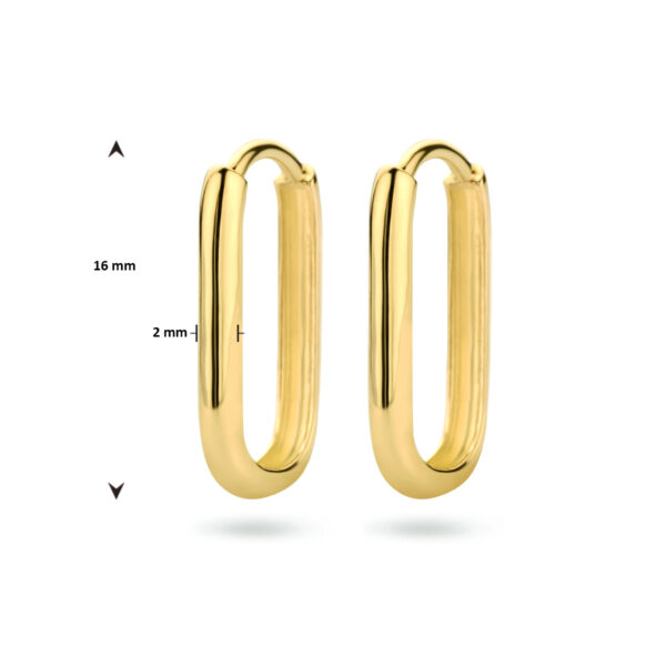 9k klapoorringen paperclip 16 mm 9K geel kleurig - Afbeelding 4