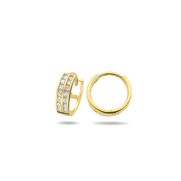 9k klapoorringen zirkonia 11,5 mm 9K geel kleurig - Afbeelding 3