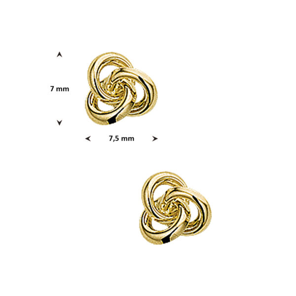 9k oorknoppen 7 mm 9K geel kleurig - Afbeelding 3
