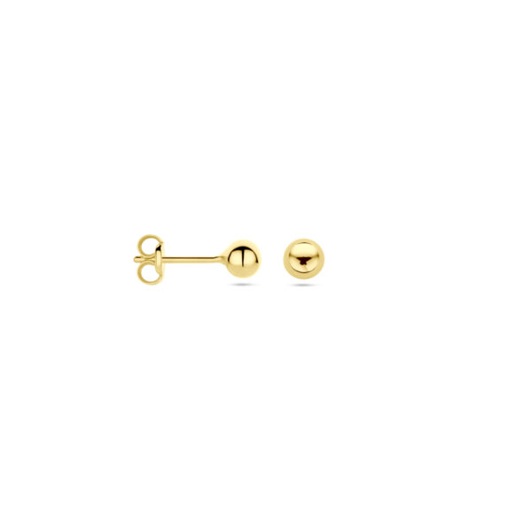 9k oorknoppen bol 4 mm 9K geel kleurig - Afbeelding 3