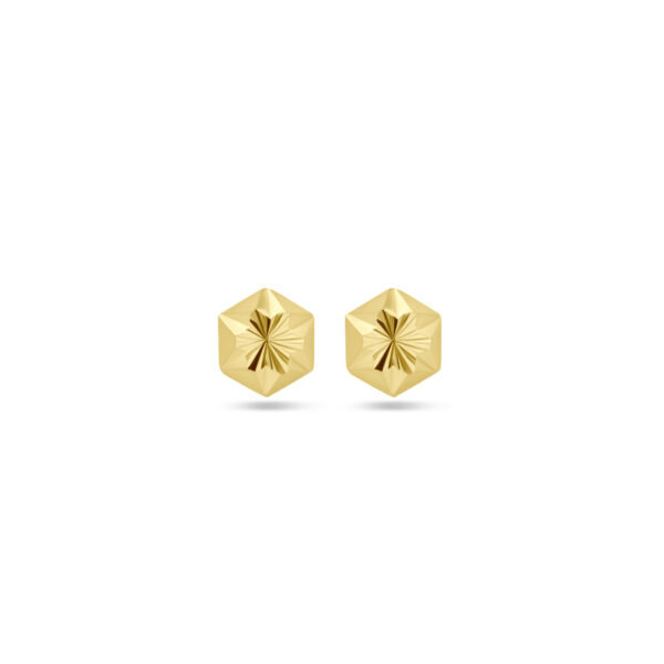 9k oorknoppen gediamanteerd 5 mm 9K geel kleurig
