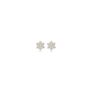 9k oorknoppen zirkonia 6 mm 9K geel kleurig