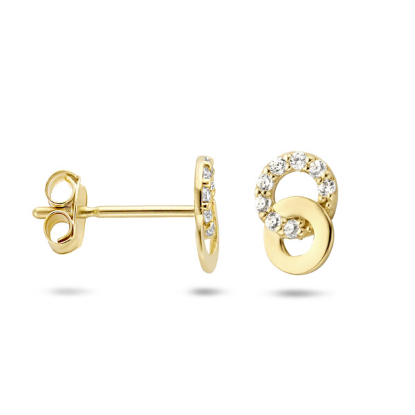 9k oorknoppen zirkonia 6,5 mm 9K geel kleurig - Afbeelding 3