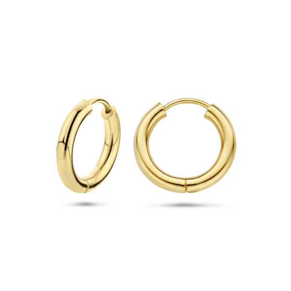 9k oorringen 15 mm 9K geel kleurig - Afbeelding 3