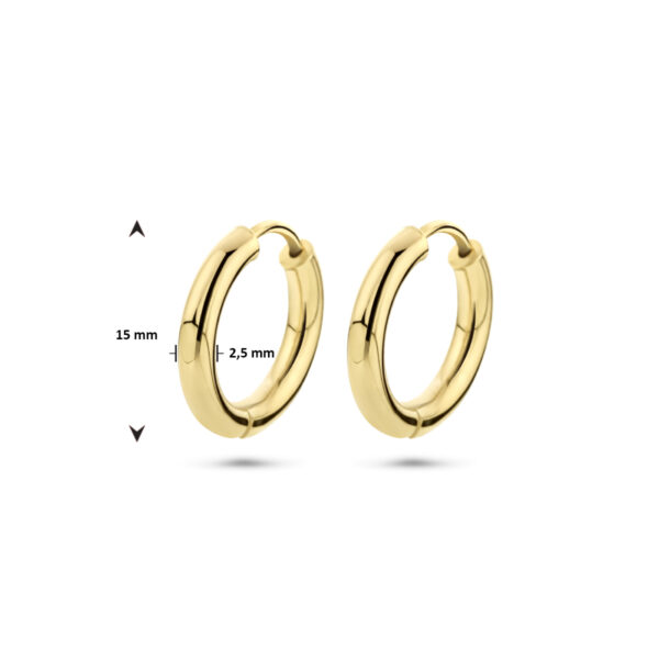 9k oorringen 15 mm 9K geel kleurig - Afbeelding 4