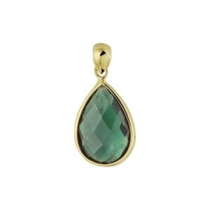 Hanger groen kwarts 18K geelgoud