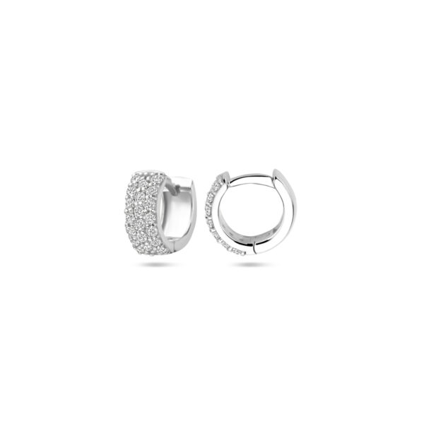 Klapoorringen diamant 0.40ct (2x 0.20ct) h si 10 mm 14K witgoud - Afbeelding 3