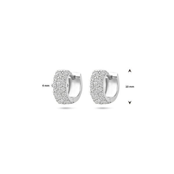 Klapoorringen diamant 0.40ct (2x 0.20ct) h si 10 mm 14K witgoud - Afbeelding 4