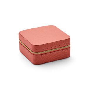 Sieradenbox soft peach velvet  115 x 115 x 58 mm toebehoren
