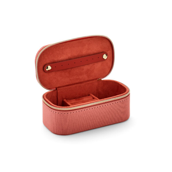 Sieradenbox soft peach velvet 125 x 65 x 50 mm toebehoren - Afbeelding 2