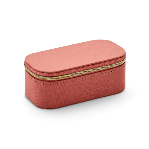Sieradenbox soft peach velvet 125 x 65 x 50 mm toebehoren