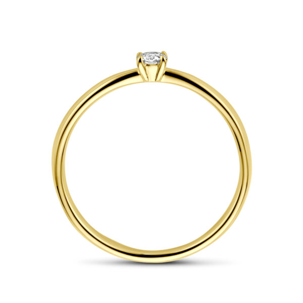 aanzoeksring diamant 0.10ct h si 14K geelgoud - Afbeelding 3