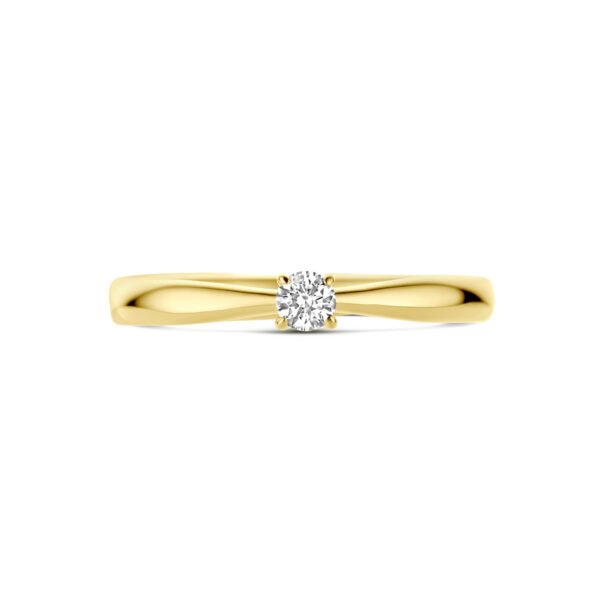 aanzoeksring diamant 0.10ct h si 14K geelgoud - Afbeelding 4