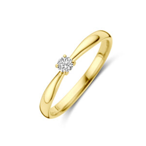 aanzoeksring diamant 0.10ct h si 14K geelgoud