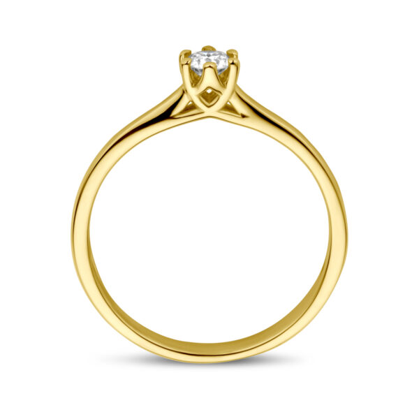 aanzoeksring diamant 0.15ct h si 14K geelgoud - Afbeelding 2