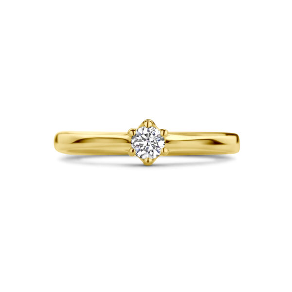 aanzoeksring diamant 0.15ct h si 14K geelgoud - Afbeelding 4