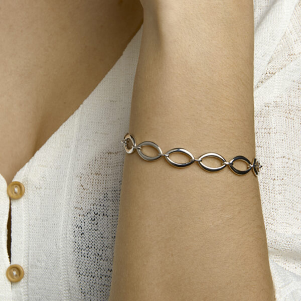 armband 10 mm 19 cm zilver gerhodineerd - Afbeelding 2