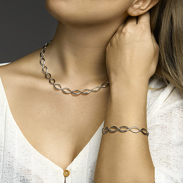 armband 10 mm 19 cm zilver gerhodineerd - Afbeelding 3