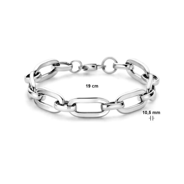 armband 10,5 mm 19 cm zilver gerhodineerd - Afbeelding 3