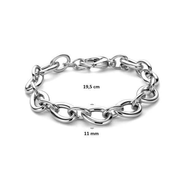 armband 11 mm 19,5 cm zilver gerhodineerd - Afbeelding 3