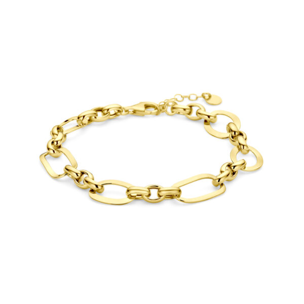 armband 11,5 mm 20 + 3 cm 3 micron zilver verguld (geel)