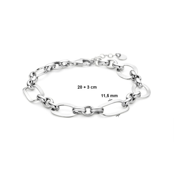 armband 11,5 mm 20 + 3 cm zilver gerhodineerd - Afbeelding 3