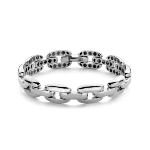 armband 11,8 mm 19 cm zilver gerhodineerd