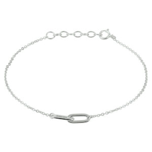 armband 1,2 mm 16,5 + 2 cm zilver gerhodineerd