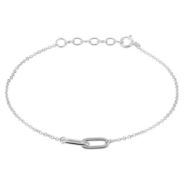 armband 1,2 mm 16,5 + 2 cm zilver gerhodineerd