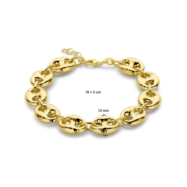 armband 12 mm 18 + 2 cm 3 micron zilver verguld (geel) - Afbeelding 2