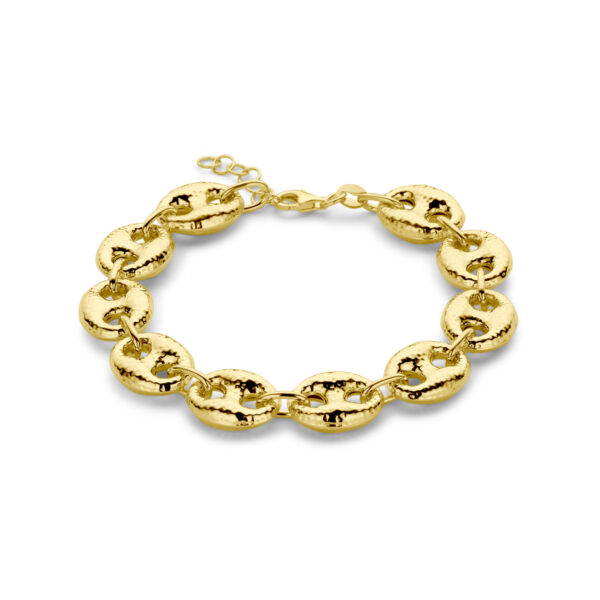 armband 12 mm 18 + 2 cm 3 micron zilver verguld (geel)