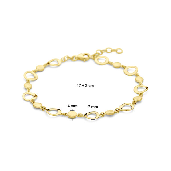 armband 17 + 2 cm poli/mat 14K geelgoud - Afbeelding 3
