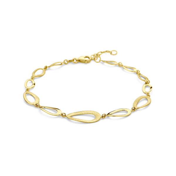 armband 17 + 2 cm poli/mat 14K geelgoud