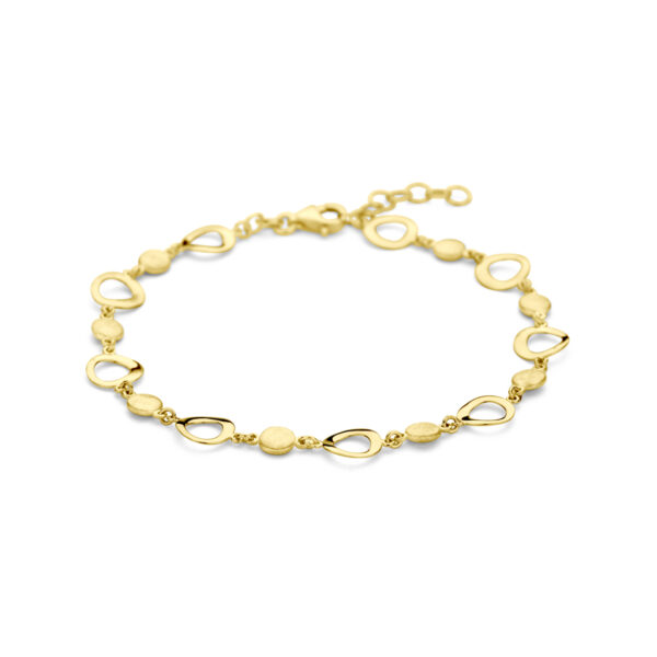 armband 17 + 2 cm poli/mat 14K geelgoud