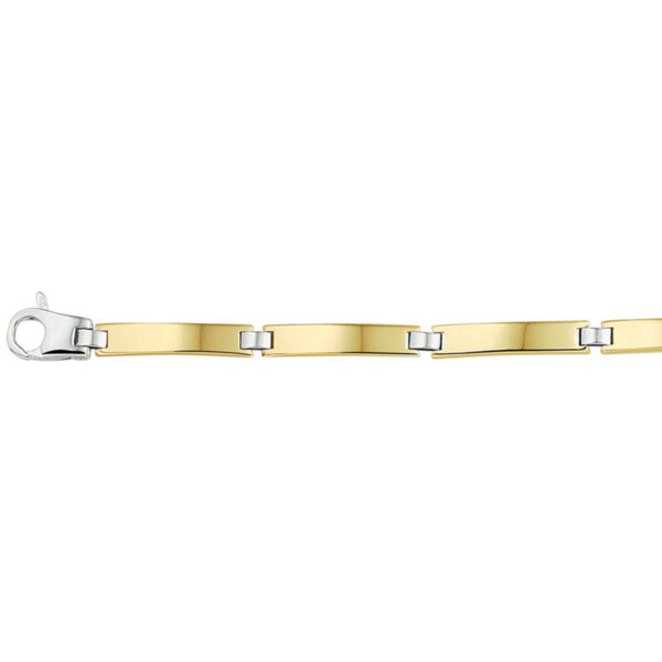 armband 19 cm 14K bicolor goud geel/wit - Afbeelding 2