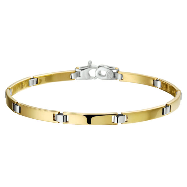 armband 19 cm 14K bicolor goud geel/wit