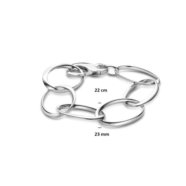 armband 23 mm 22 cm zilver gerhodineerd - Afbeelding 3