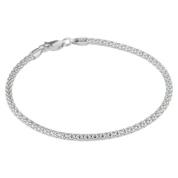 armband 2,5 mm 18 cm zilver gerhodineerd