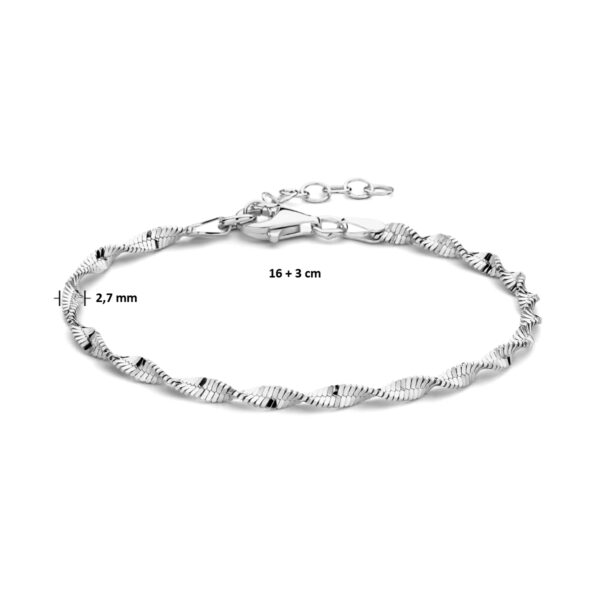 armband 2,7 mm 16 + 3 cm zilver gerhodineerd - Afbeelding 3