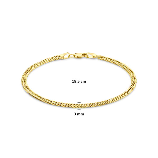 armband 3 mm 18,5 cm Silgold (geel met zilverkern) - Afbeelding 3