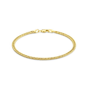 armband 3 mm 18,5 cm Silgold (geel met zilverkern)