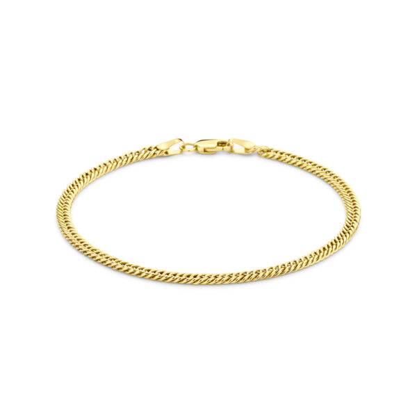 armband 3 mm 18,5 cm Silgold (geel met zilverkern)