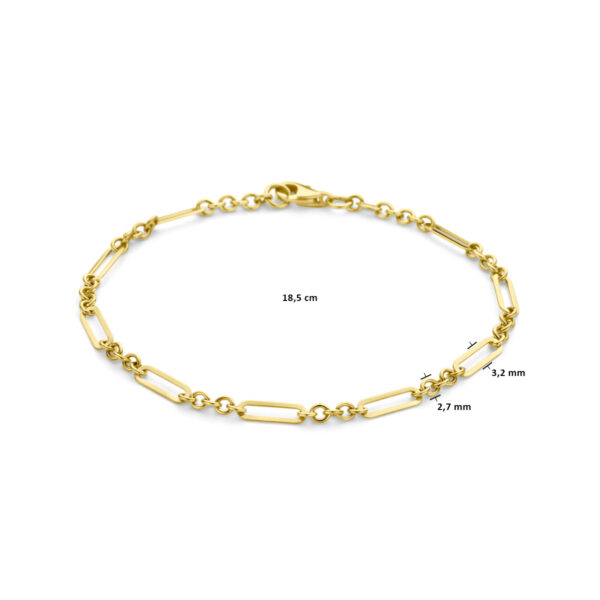 armband 3,2 mm 18,5 cm 14K geelgoud - Afbeelding 3